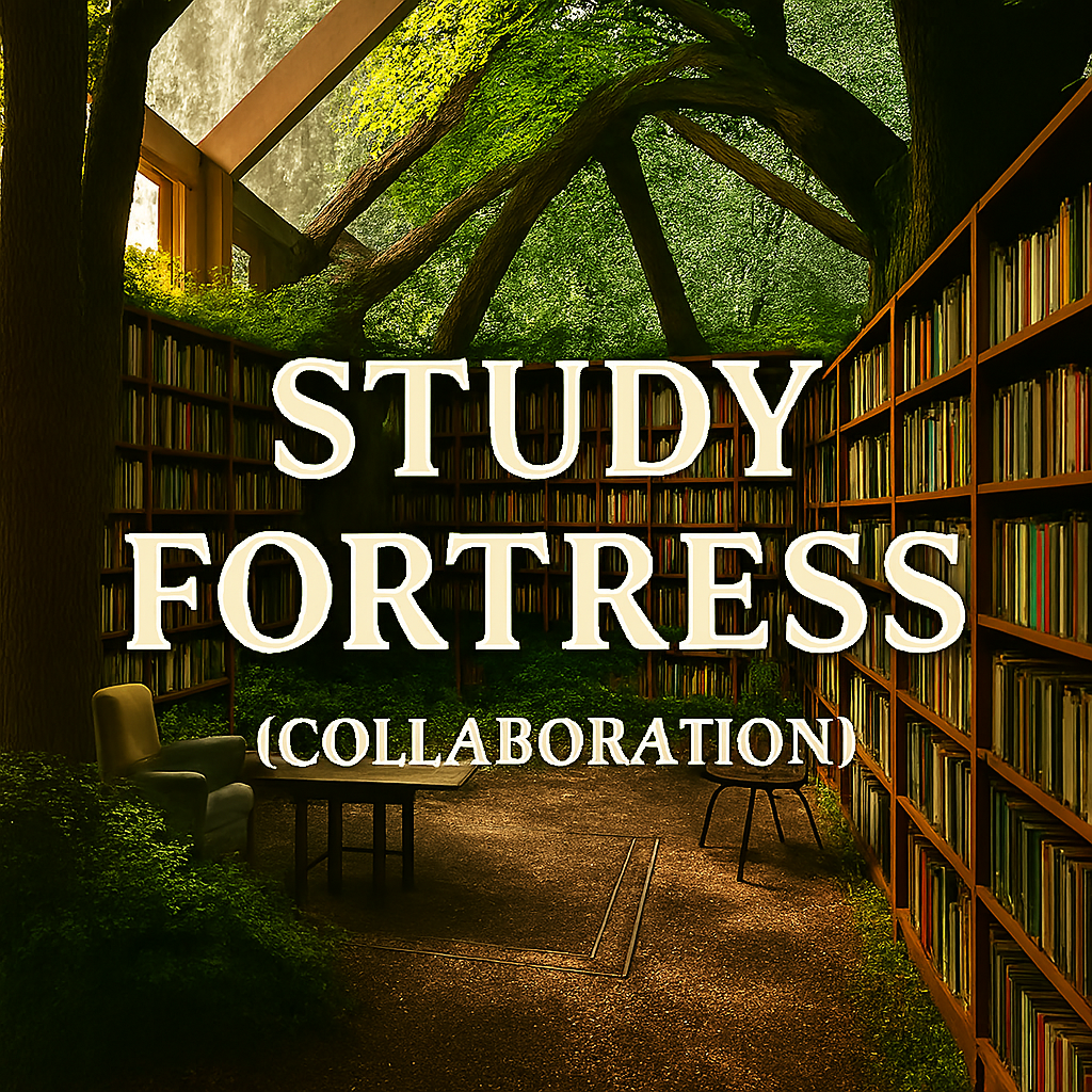 trees inside a library, shelves full of books